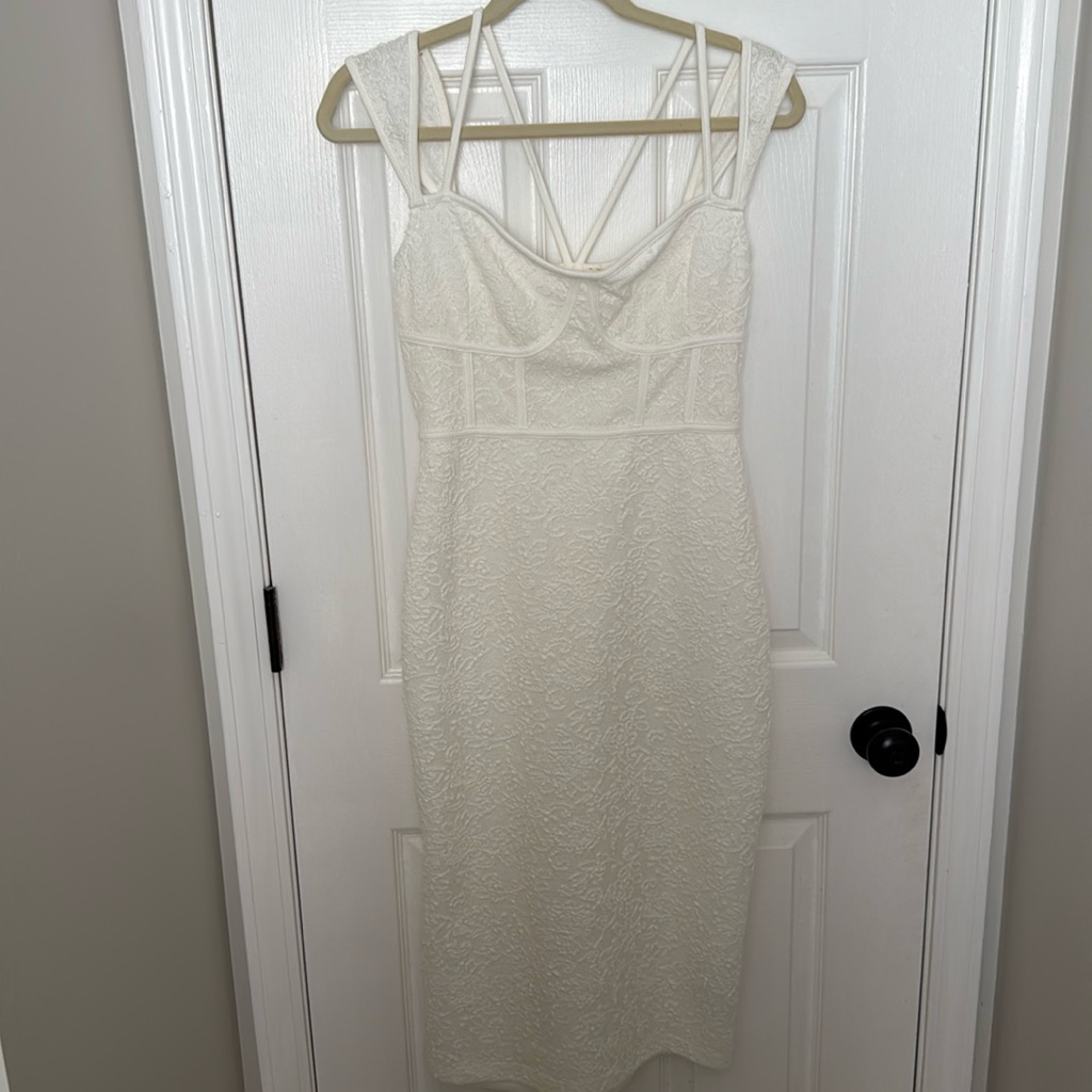 Anthropologietextured Knit White Midi Dress Small